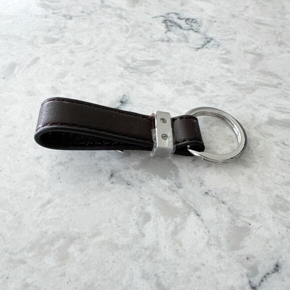 Just Cavalli Leather Keychain Unisex One Size Brown Logo Anchor Charm - Picture 3 of 6